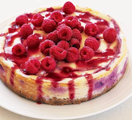 Baked raspberry cheesecake- based on a recipe from BBC food